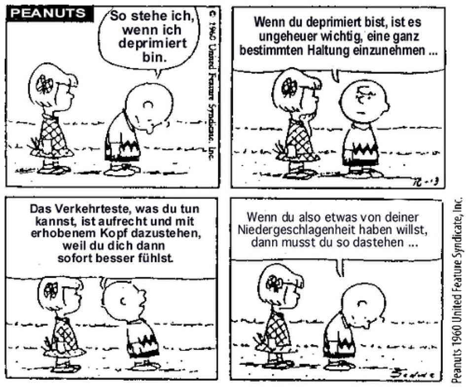 Peanuts Comic über deprimierte Haltung